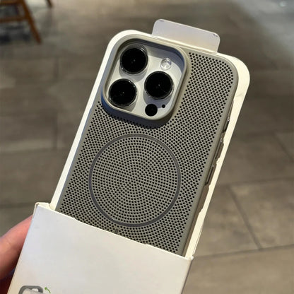 Mesh Heat Dissipation iPhone Case — MagSafe Magnetic Shockproof Cover