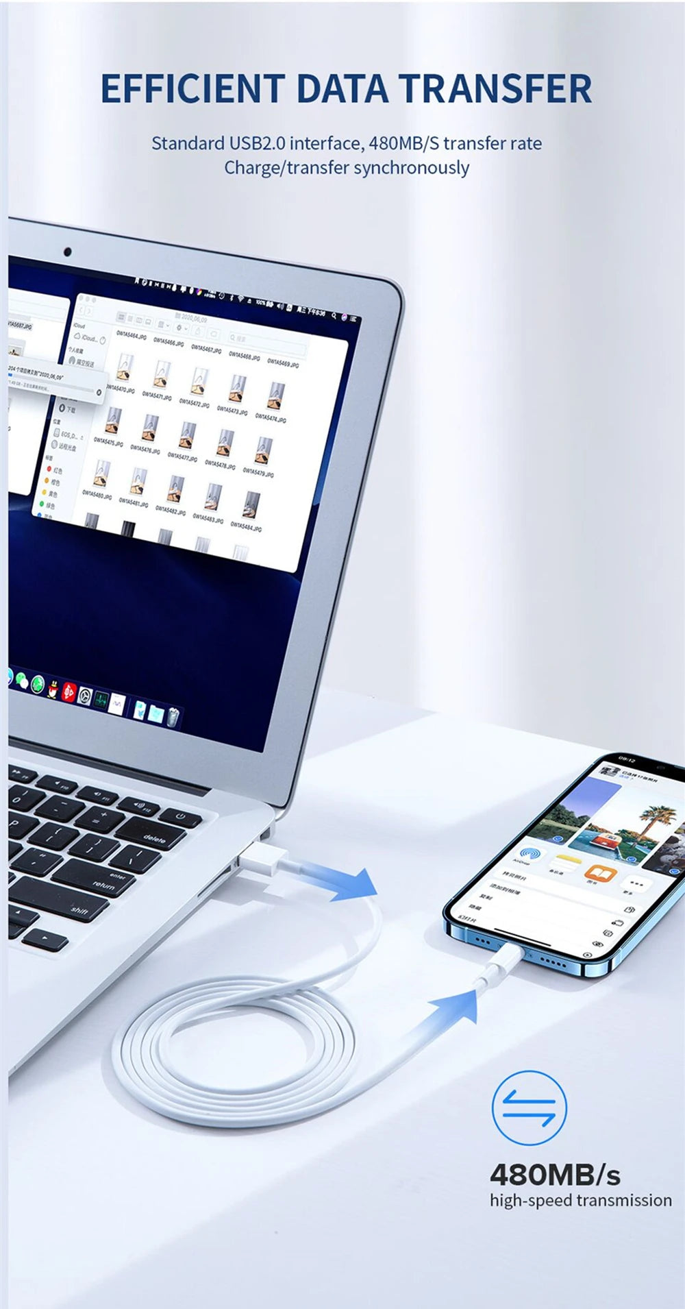 USB-C to Lightning Cable — 27W PD Fast Charging for iPhone