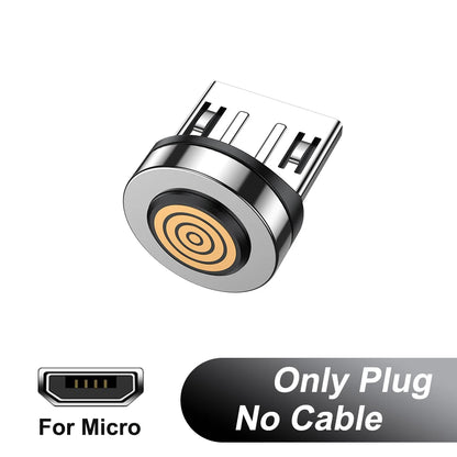 Magnetic Charging Cable — 540° Rotating 5A Fast Charge with USB-C, Lightning & Micro USB Tips