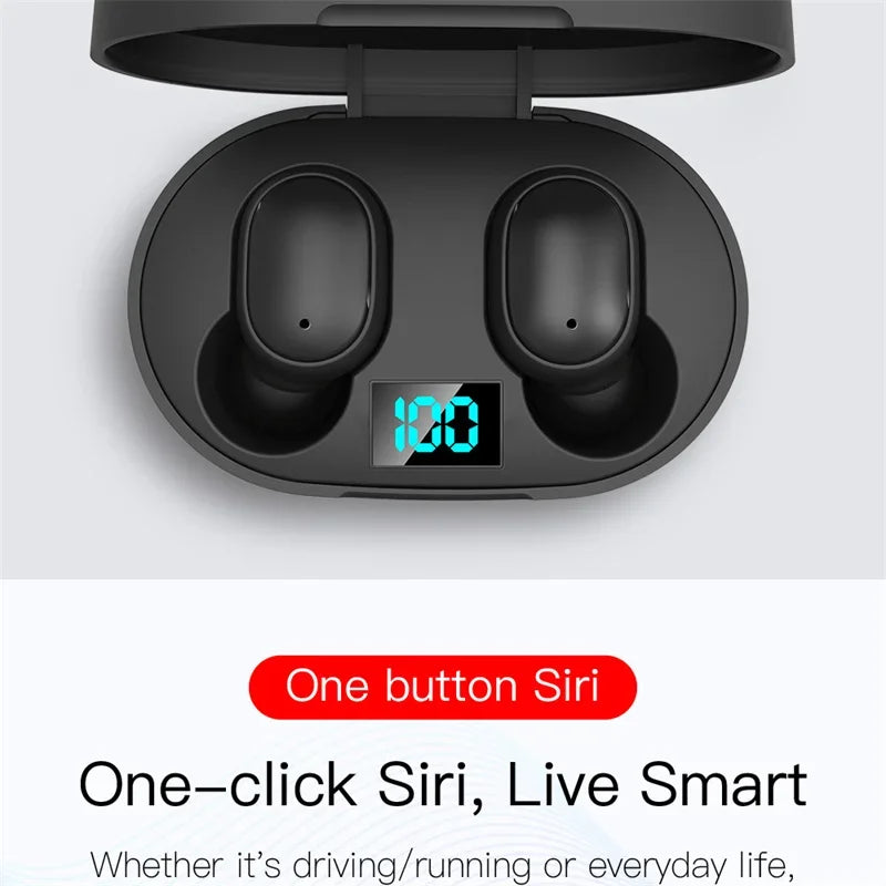E6S Wireless Earbuds — Bluetooth 5.1 TWS with Digital Battery Display