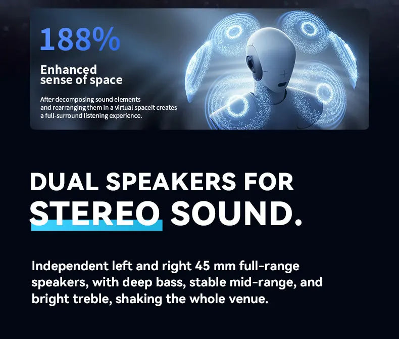 Acer OSK253 Portable Bluetooth Speaker — Dual Drivers, FM Radio & Ambient Lighting