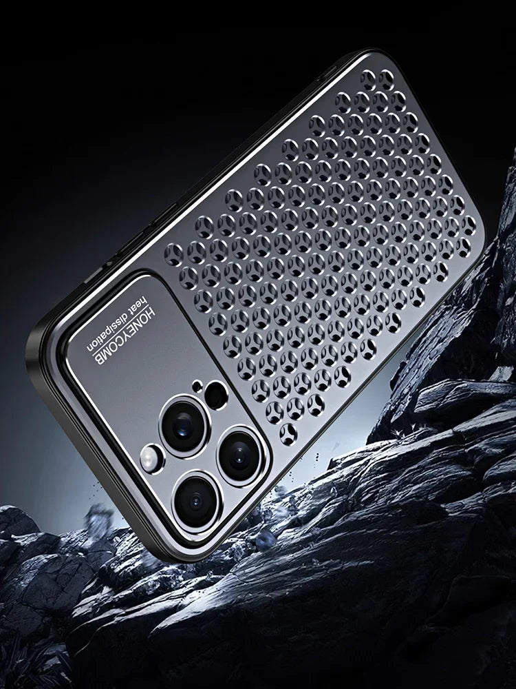 Aluminium Perforated Case — Breathable Metal Cooling Cover for iPhone