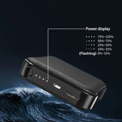 8,000mAh Mini Power Bank — Compact Portable Charger with LED Light in Pink & Black