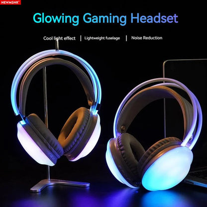 RGB Gaming Headphones — Wireless Bluetooth 5.3 Over-Ear with HD Mic