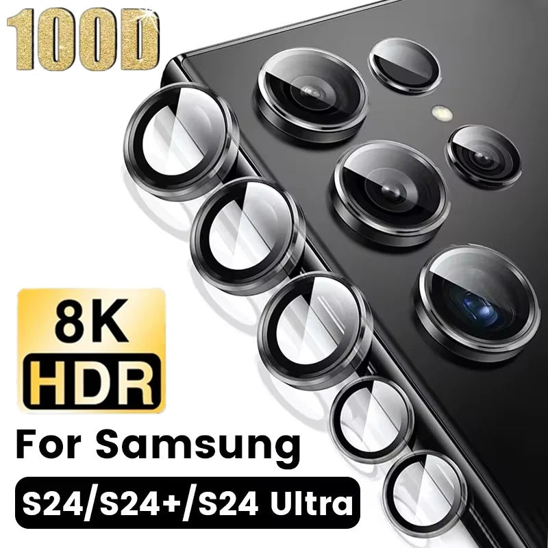 Metal Ring Camera Lens Protector for Samsung Galaxy — Full Cover Tempered Glass