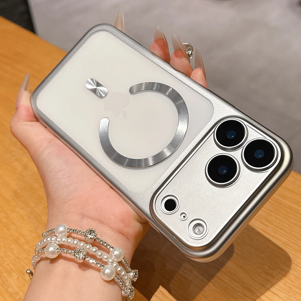Luxury Matte Translucent iPhone 17 Case — MagSafe Magnetic Ring Cover