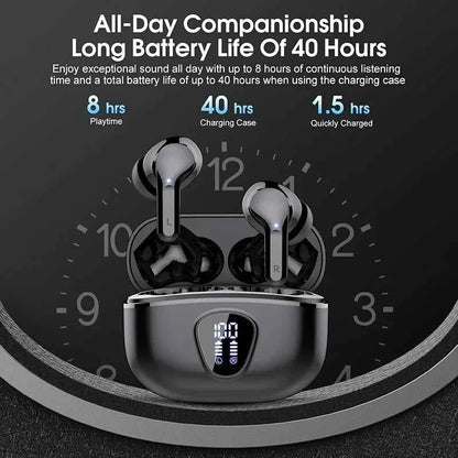 Wireless Earbuds — Bluetooth 5.3 with ENC Noise Cancelling & LED Battery Display