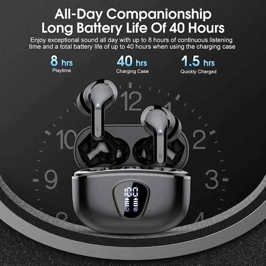 Wireless Earbuds — Bluetooth 5.3 with ENC Noise Cancelling & LED Battery Display