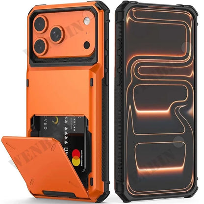 Wallet Case with Hidden Card Slot — Dual Layer Shockproof Protection