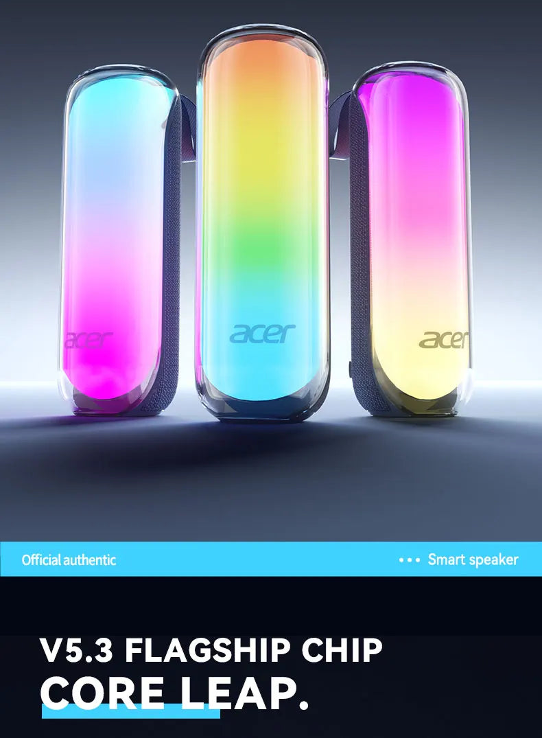 Acer OSK253 Portable Bluetooth Speaker — Dual Drivers, FM Radio & Ambient Lighting