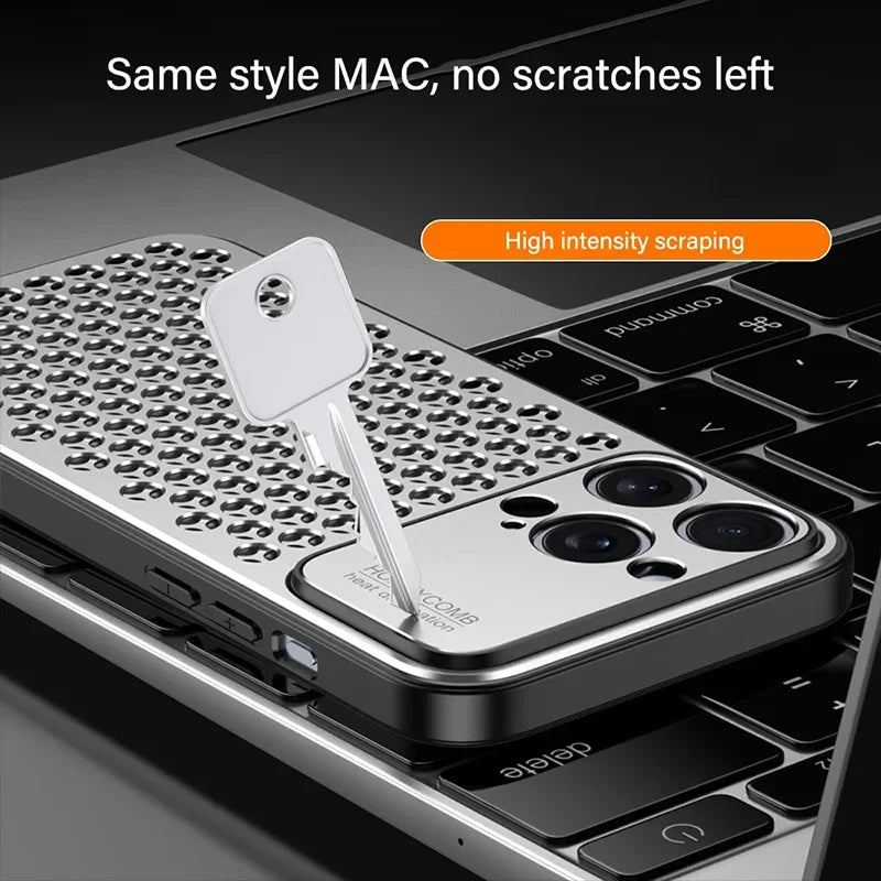 Aluminium Perforated Case — Breathable Metal Cooling Cover for iPhone