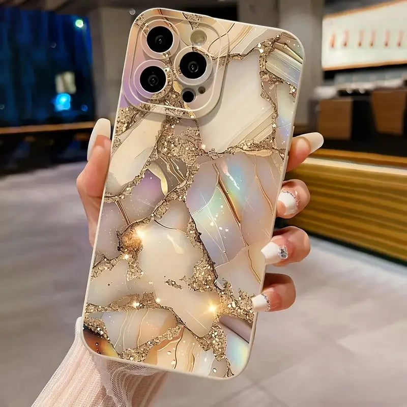 Marble Butterfly Case — Soft Silicone Full Coverage Cover for iPhone