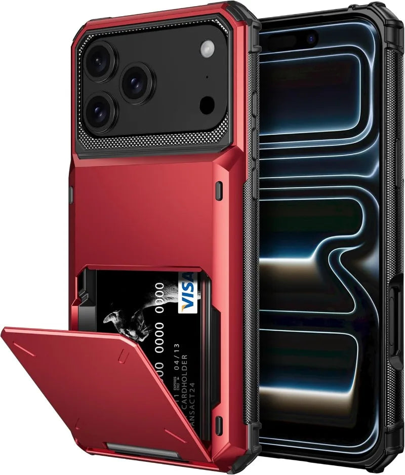 Wallet Case with Hidden Card Slot — Dual Layer Shockproof Protection