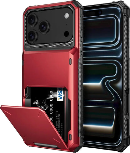 Wallet Case with Hidden Card Slot — Dual Layer Shockproof Protection
