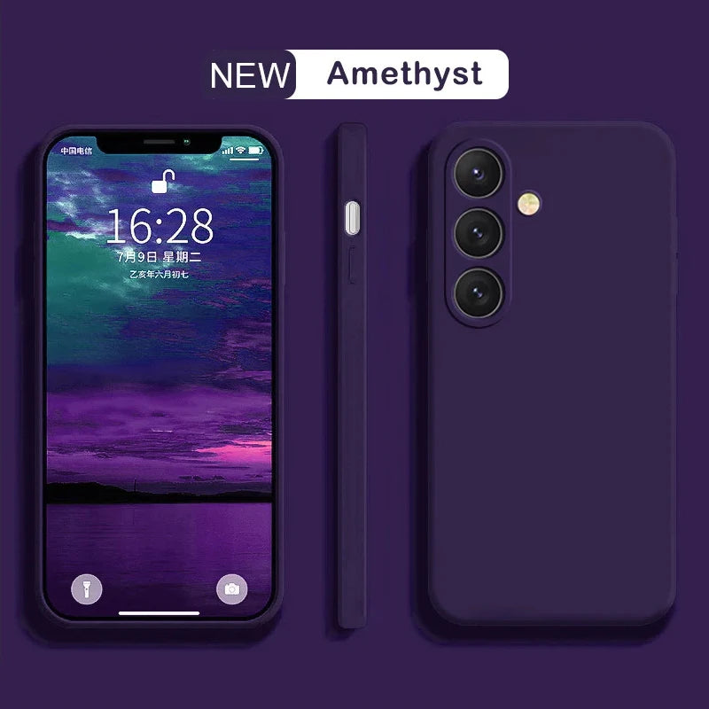 Liquid Silicone Samsung Galaxy Case — Camera Lens Protector Soft Cover