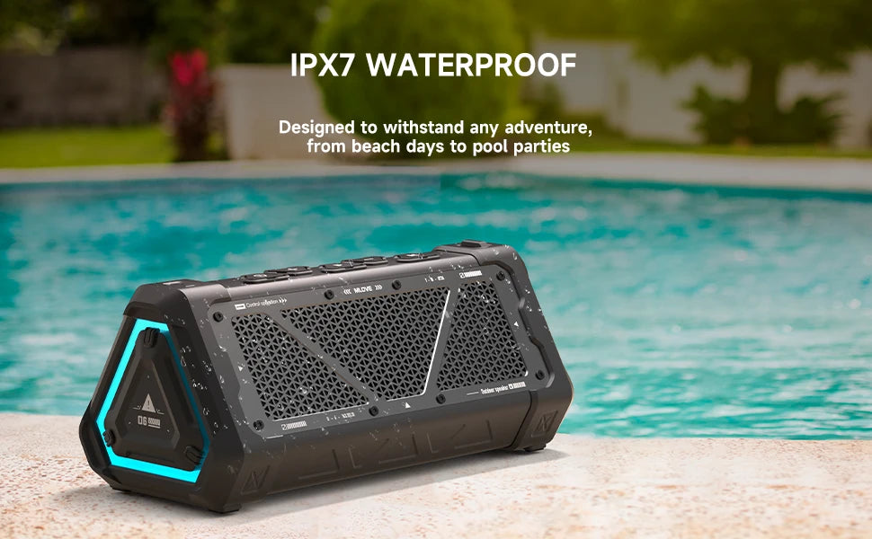 MLOVE P3 Outdoor Bluetooth Speaker — 40W IPX7 Waterproof with RGB Lighting