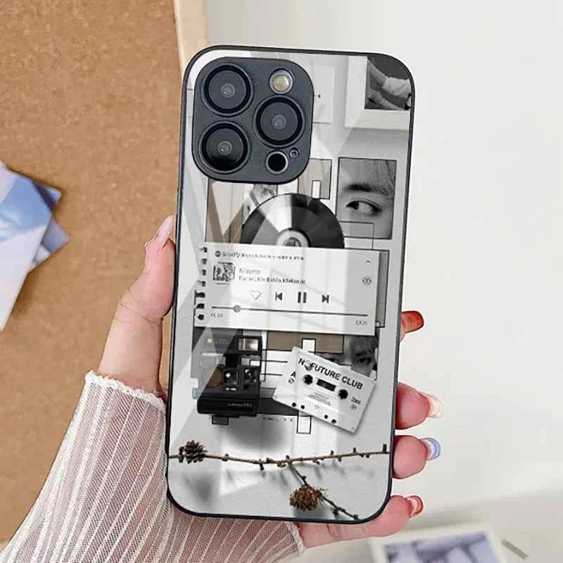 Marble Tempered Glass iPhone Case — Luxury Shockproof Cover