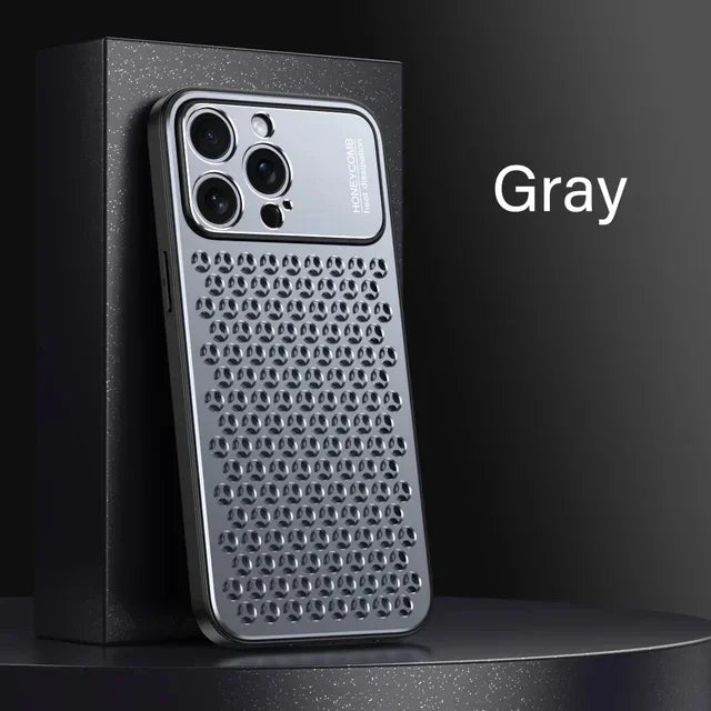 Aluminium Perforated Case — Breathable Metal Cooling Cover for iPhone
