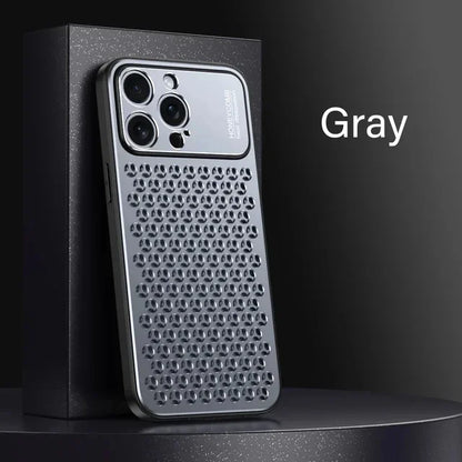 Aluminium Perforated Case — Breathable Metal Cooling Cover for iPhone