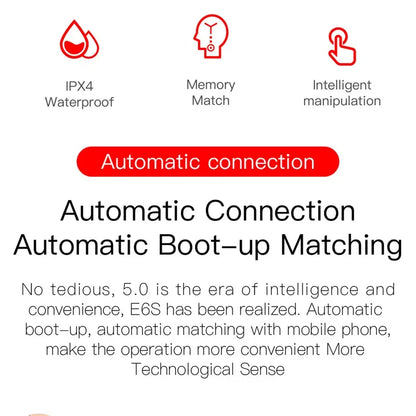 E6S Wireless Earbuds — Bluetooth 5.1 TWS with Digital Battery Display
