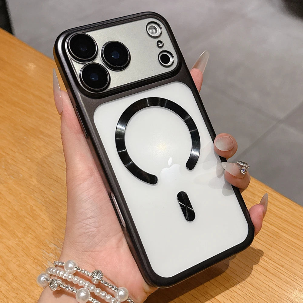 Luxury Matte Translucent iPhone 17 Case — MagSafe Magnetic Ring Cover