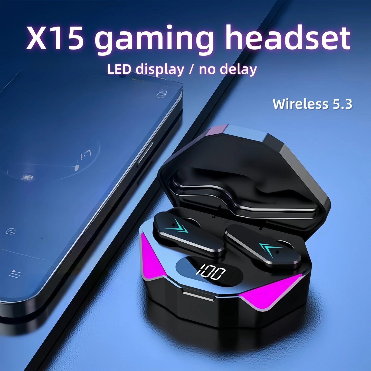 X15 Wireless Earbuds — Bluetooth TWS with LED Battery Display