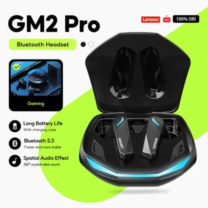 Lenovo GM2 Pro Wireless Earbuds — Bluetooth 5.3 Gaming Mode with Low Latency
