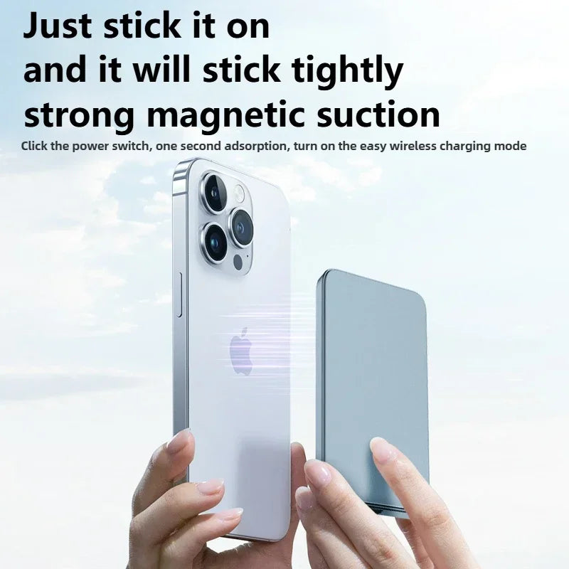 5,000 or 10,000mAh — Slim Magnetic Power Bank — 20W MagSafe Wireless Charger.