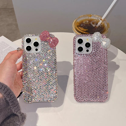3D Bow Glitter Case — Crystal Diamond Bling Cover for iPhone