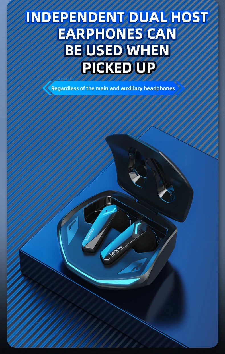 Lenovo GM2 Pro Wireless Earbuds — Bluetooth 5.3 Gaming Mode with Low Latency