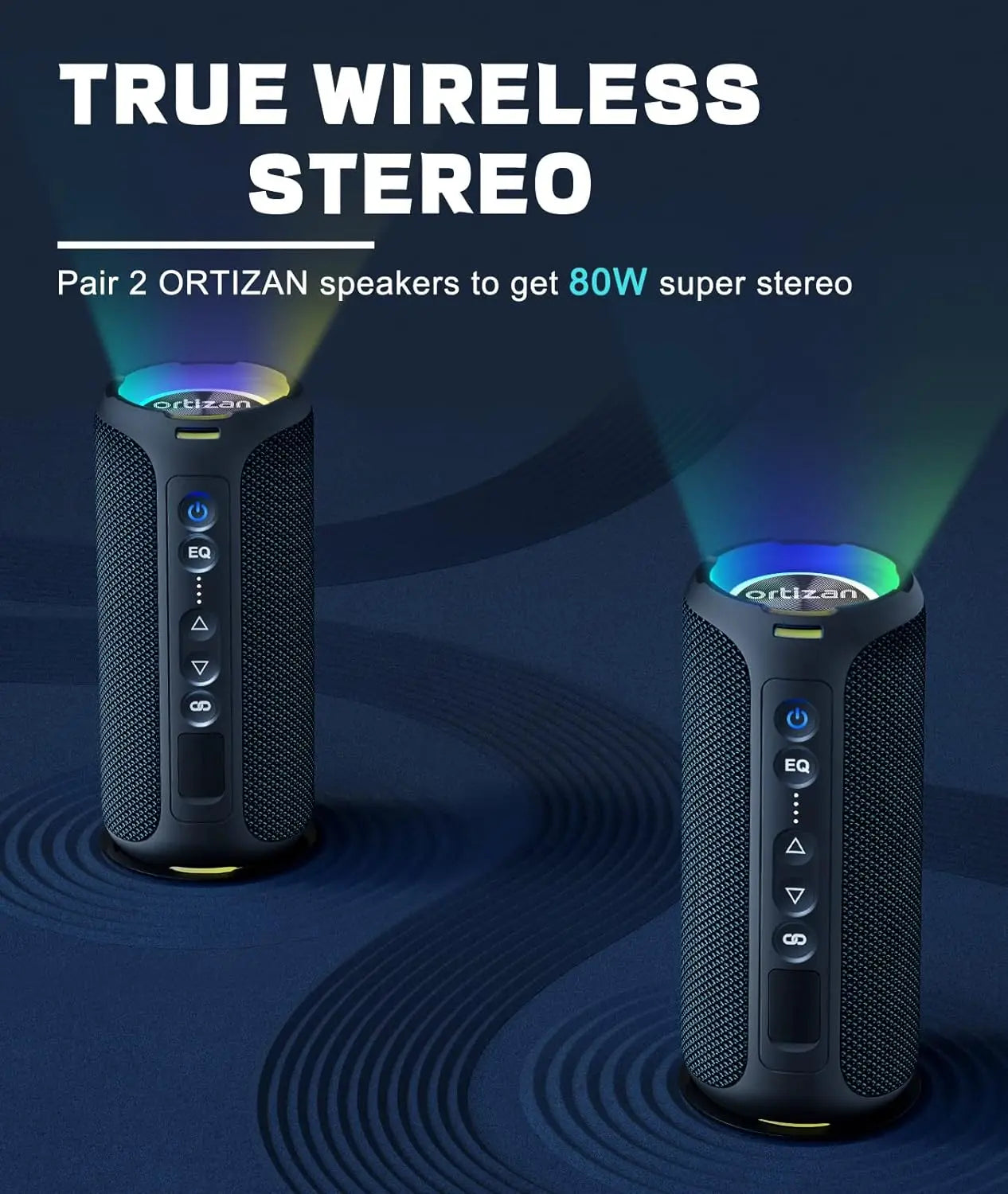 Ortizan X8 Pro Bluetooth Speaker — 40W IPX7 Waterproof with 30H Battery & TWS Pairing