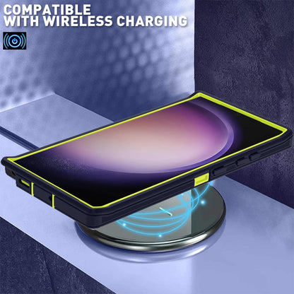جراب حماية مدرّع لهاتف Samsung Galaxy – غطاء صلب مقاوم للصدمات مزدوج الطبقات من البولي كربونات والبولي يوريثان الحراري