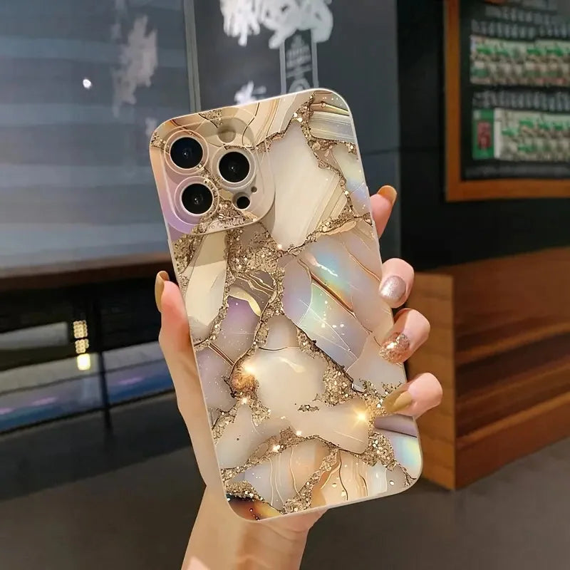 Marble Butterfly Case — Soft Silicone Full Coverage Cover for iPhone