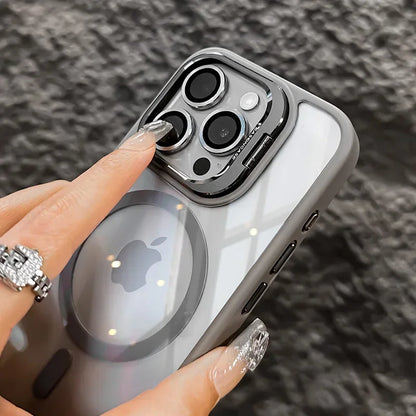 Magnetic Clear Case with Stand — MagSafe Shockproof with Camera Lens Protection
