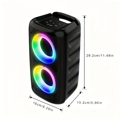 Portable Karaoke Speaker with Microphone — Bluetooth, FM Radio & LED Lights