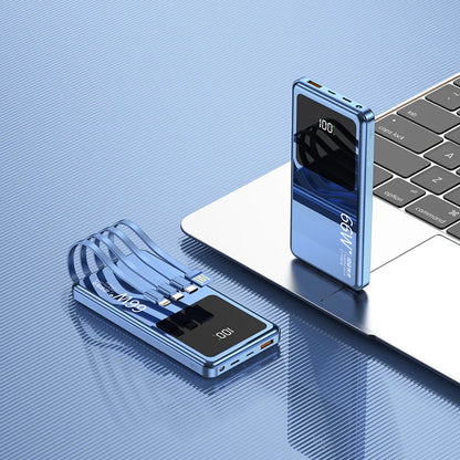 20,000mAh Power Bank with Built-In Cables — 65W PD Fast Charging & Digital Display