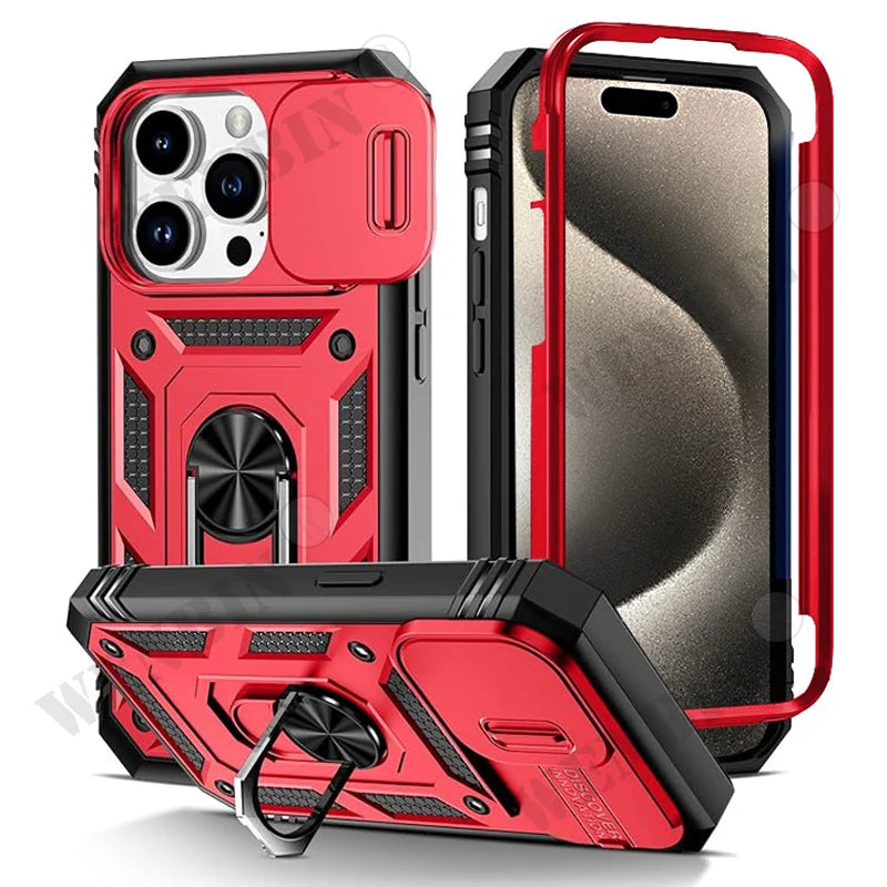 Heavy Duty Case with 360° Kickstand — Full Coverage Protection with Camera Cover