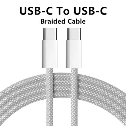USB-C to USB-C Cable — 60W PD Fast Charging, Braided