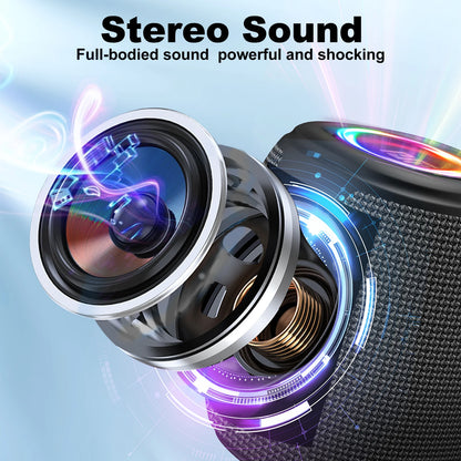 Portable Bluetooth Speaker — 5W with RGB Lights, TWS Pairing & IPX4 Splash Resistance