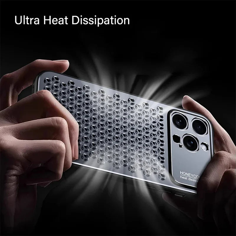 Aluminium Perforated Case — Breathable Metal Cooling Cover for iPhone