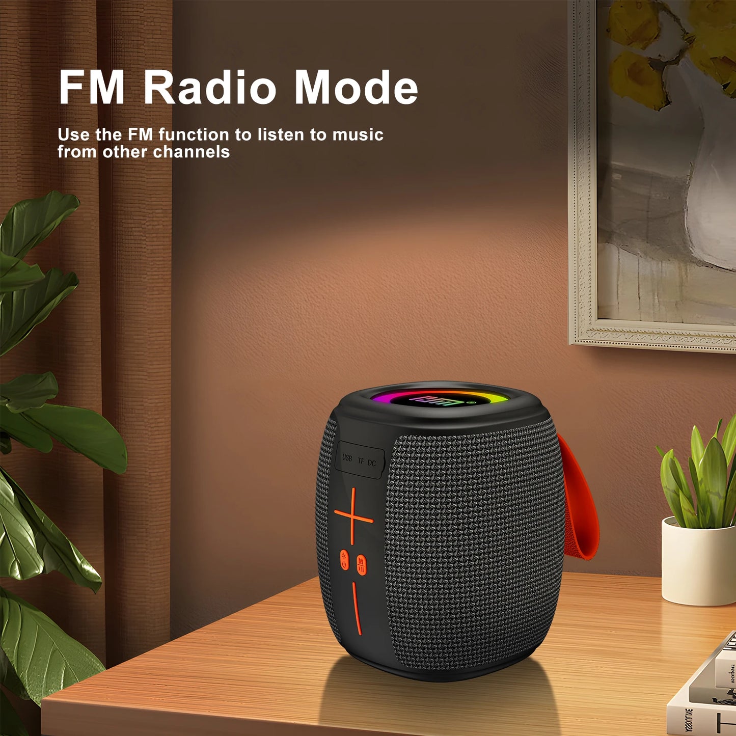 Portable Bluetooth Speaker — 5W with RGB Lights, TWS Pairing & IPX4 Splash Resistance