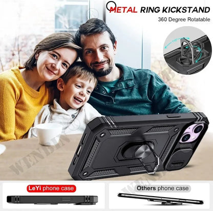 Heavy Duty Case with 360° Kickstand — Full Coverage Protection with Camera Cover