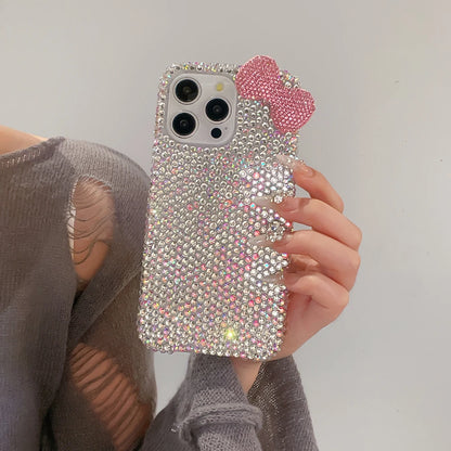 3D Bow Glitter Case — Crystal Diamond Bling Cover for iPhone