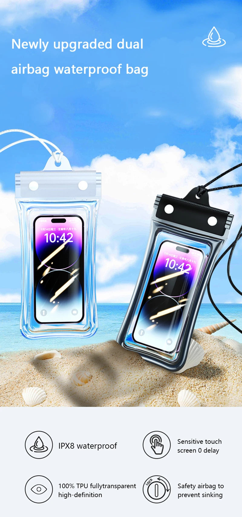 Floating Waterproof Phone Pouch — Universal Dry Bag for Swimming, Beach & Pool