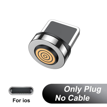 Magnetic Charging Cable — 540° Rotating 5A Fast Charge with USB-C, Lightning & Micro USB Tips