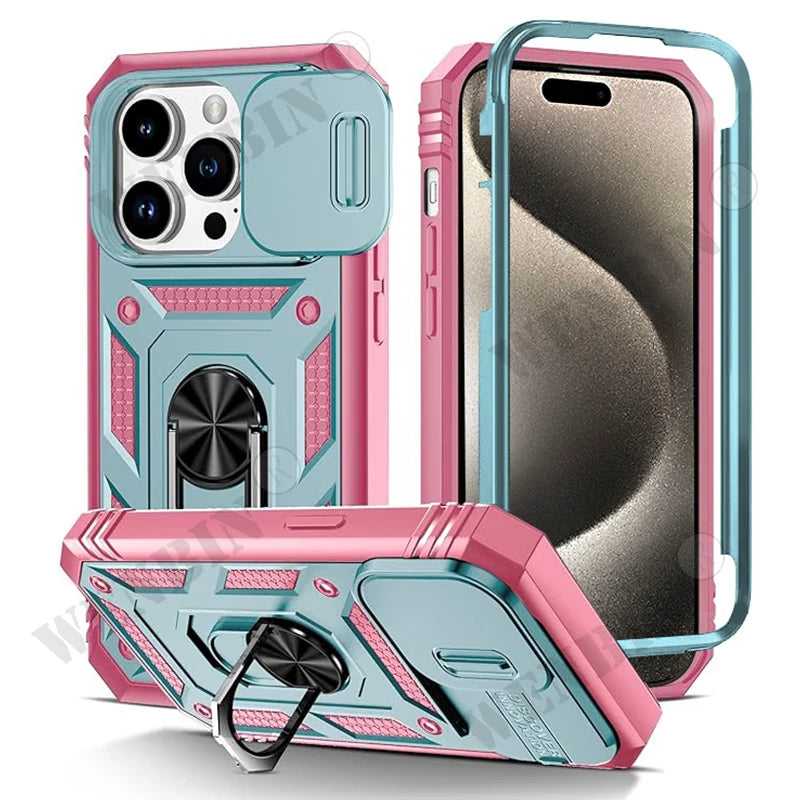 Heavy Duty Case with 360° Kickstand — Full Coverage Protection with Camera Cover