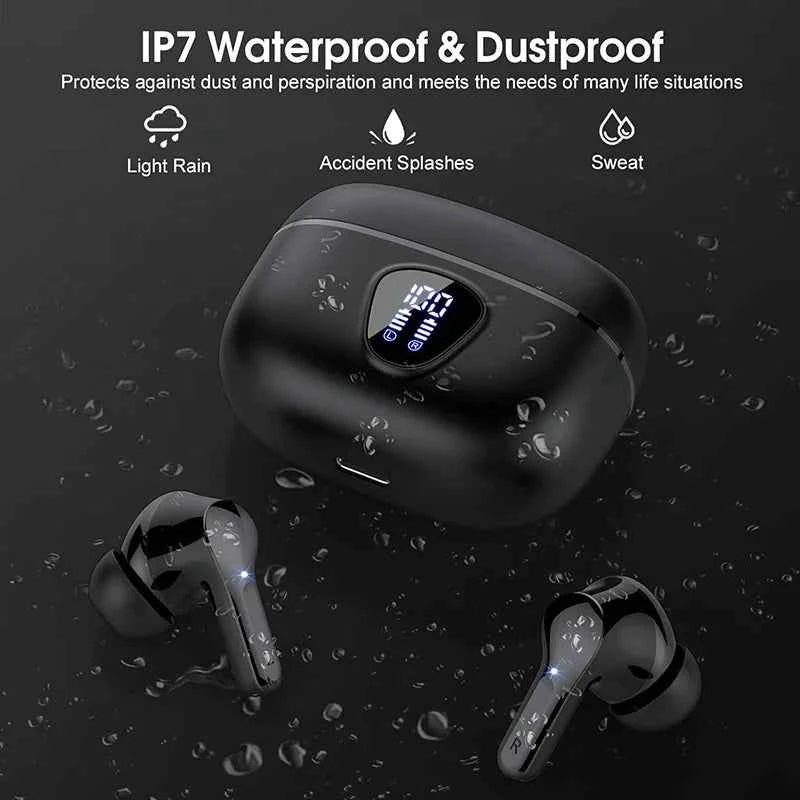 Wireless Earbuds — Bluetooth 5.3 with ENC Noise Cancelling & LED Battery Display