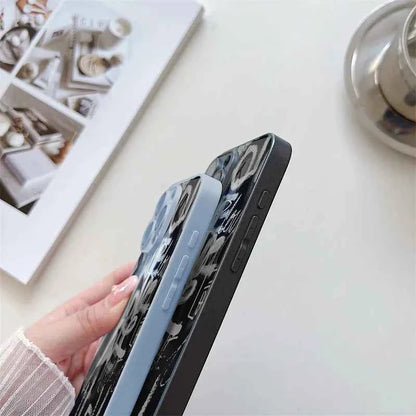 Marble Tempered Glass iPhone Case — Luxury Shockproof Cover