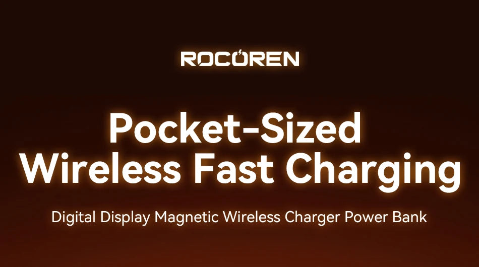 Rocoren Slim Magnetic Power Bank — 20W MagSafe Wireless Charger, 5,000 or 10,000mAh