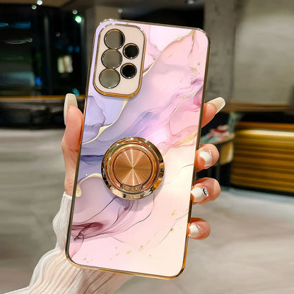 Luxury Marble Ring Holder Samsung Galaxy Case — Plating 360° Stand Cover